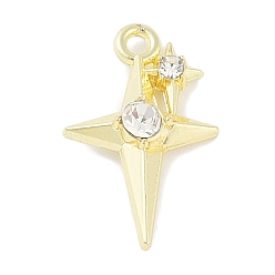 Золотой Подвески из сплава с кристаллами и стразами, без кадмия, без никеля и без свинца, звезда, золотые, 19x12x4 мм, отверстие : 1.6 мм