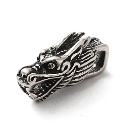 Античное Серебро 304 дуги из нержавеющей стали, петля под залог, дракон, античное серебро, 32x11x18 мм, отверстие : 6x4.5 мм, внутренний диаметр: 9x7.5 мм