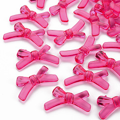 Камелия Прозрачные акриловые бусины, бантом, камелия, 20x34x5.5 мм, отверстие : 1.8 мм, Около 435 шт / 500 г