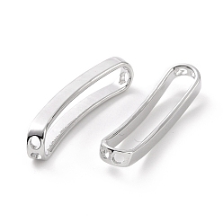 Платина Подвески из латуни с покрытием для стойки, долговечный, без кадмия и без свинца, звенья изогнутого прямоугольника, платина, 6.5x29.5x3 мм, отверстие : 1.8 мм