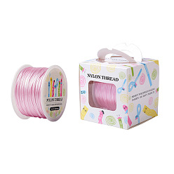 Pink Нейлоновая нить, для китайского решений узлов, круглые, розовые, 1 мм, о 100yards / рулон (91.44 м / рулон), 300 фут / рулон