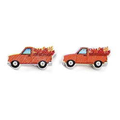Автомобиль Печатные деревянные бусины, помидор, автомобиль, 9x20x6 мм, отверстие : 2 мм