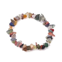 Смешанные камни Эластичные браслеты из натуральных и синтетических драгоценных камней, расшитые бисером, для женщин и мужчин, внутренний диаметр: 2 дюйм (5 см)