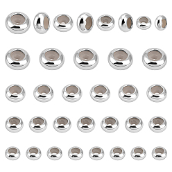 Платина Латунные бусины, с силиконовым, рондель, платина, 5~8x2~4 мм, отверстие : 1.2~2 мм, 12 шт / стиль