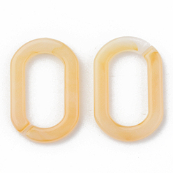 Мокасин Акриловые связей кольца, разъемы для быстрой связи, для ювелирных скрепок цепочек, изготовление тянутых удлиненных кабельных цепей, Стиль имитация драгоценных камней, овальные, мокасин, 22.5x15x3 мм, Внутренний диаметр: 8x16 мм, о 940 шт / 500 г