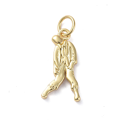 Real 18K Gold Plated Brass Pendants, Long-Lasting Plated, Human, Real 18K Gold Plated, 17x9x2mm, Hole: 3.6mm