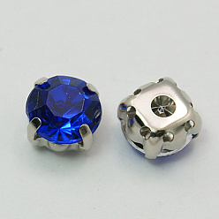 Темно-Синий Шить на горный хрусталь, многожильных ссылки, акриловые горный хрусталь, с настройками латуни, аксессуары для одежды, темно-синий, 5x5x4 мм, отверстие : 1~1.5 мм