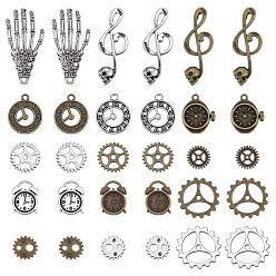 (52) Непрозрачная лаванда 75шт 15 набор подвесок из сплава в тибетском стиле, разнообразные, разноцветные, 11.5~41.5x11.5~22x1~4 мм, отверстие : 1~5 мм, 5 шт / стиль