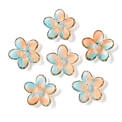 Шоколадный Прозрачная аэрозольная краска стеклянные шарики, цветок, цвет шоколада, 15.5x16x3.5 мм, отверстие : 1.8 мм