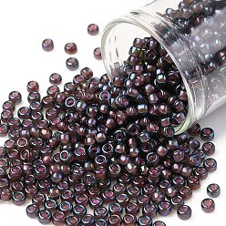 (382) Pink Lined Amethyst Luster Круглые бусины toho, японский бисер, (382) розовый блеск аметиста на подкладке, 8/0, 3 мм, отверстие : 1 мм, Около 222 шт / 10 г