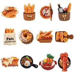 (52) Непрозрачная лаванда 12шт. 12 стили значков из смолы на тему хлеба, булавки для лацканов из сплава для одежды рюкзака, разнообразные, разноцветные, 17.5~31.5x19.5~33.5 мм, 1 шт / стиль