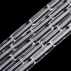 Прозрачный Прозрачные стеклянные бусины, горн, прозрачные, 12.5~13x4~4.5 мм, отверстие : 0.6~0.9 мм, около 28~29 шт / нитка, 14.57~15.16 дюйм (37~38.5 см)