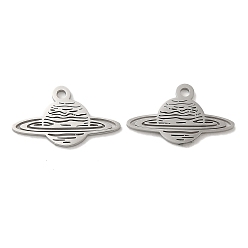 Нержавеющая Сталь Цвет Не тускнеющие 304 подвески из нержавеющей стали, лазерная резка, очарование планеты, цвет нержавеющей стали, 11x19x1 мм, отверстие : 1.6 мм