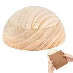 Мокасин Неокрашенные деревянные навершия и шпиндели для поделок, полукруглый, мокасин, 150x70 мм