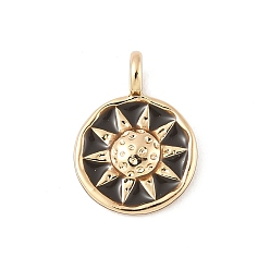 Солнце Латунь эмаль подвески, золотые, солнце, 16x12x2.5 мм, отверстие : 3 мм