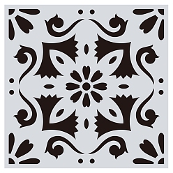 Белый Цветочный узор экологически чистый ПЭТ пластик полый рисунок силуэт трафарет, трафареты для рисования граффити своими руками, квадратный, белые, 15x15 см