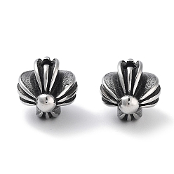Античное Серебро 304 из нержавеющей стали бусы, цветок, античное серебро, 13x9.5x9.5 мм, отверстие : 1.5 мм