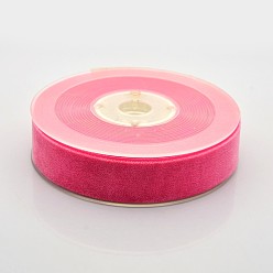 Cerise Polyester Velvet Ribbon for Gift Packing and Festival Decoration, Cerise, 7/8 inch(23mm), about 25yards/roll(22.86m/roll)