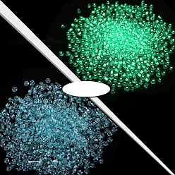 Светло-Синий Светящиеся прозрачные круглые стеклянные бусины, ювелирные аксессуары своими руками, светящиеся в темноте бусы, голубой, 3 мм, 450 г