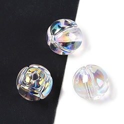 Прозрачный АВ Uv акриловые покрытия бусины, круглые, ясно AB, 10x9.5 мм, отверстие : 2 мм