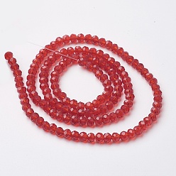Mixed Color Faceted Glass Beads Strands, Mixed Style, Rondelle, Mixed Color, 4~4.5x3mm, Hole: 0.5mm, about 130~135pcs/strand, 15.5~16 inch(39~40cm)