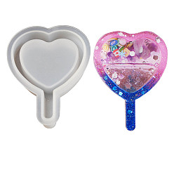 Сердце Силиконовые формы для свечей своими руками, формы для литья смолы, белые, сердце, 68x52x12.5 мм, внутренний диаметр: 58x43 мм