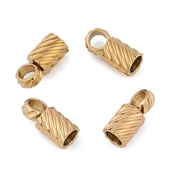 Золотой Ионное покрытие (ip) 304 концы шнура из нержавеющей стали, колонка, золотые, 7x3 мм, отверстие : 1.8 мм, внутренний диаметр: 2 мм