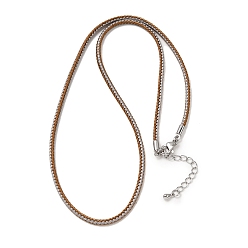 Перу 2.5мм нейлоновый плетеный шнур для изготовления ожерелий, с латунными выводами и 304 застежками из лобстера из нержавеющей стали, долговечный, стойки покрытие, платина, Перу, 17.72 дюйм (45 см)