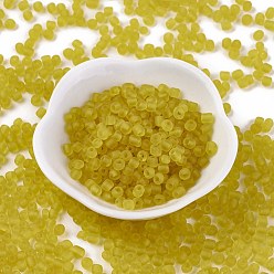 Желтый 6/0 стакан бисер, матового цвета, круглые, круглое отверстие, желтые, 6/0, 4 мм, отверстие : 1~1.5 мм, Около 500 шт / 50 г, 50 г / мешок, 18мешки/2фунты