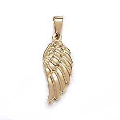 Golden 304 Stainless Steel Pendants,  Wing, Golden, 35x14.5x4mm, Hole: 5x10mm