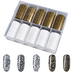 (52) Непрозрачная лаванда 10 рулоны кружева для животных, фольга для ногтей, цветочная переводная бумага, стикеры наклейки для ногтей, разноцветные, 1017x40x0.1 мм