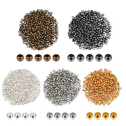 (52) Непрозрачная лаванда 2500 шт. 5 цвета латунных обжимных бусин, рондель, разноцветные, 3 мм, отверстие : 2 мм, 500 шт / цвет