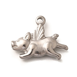 Нержавеющая Сталь Цвет 304 подвески из нержавеющей стали, свинья прелести, анти-тускнение, цвет нержавеющей стали, 15.5x20.5x2.5 мм, отверстие : 2 мм