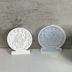 Santa Claus Рождественская тема diy силиконовые формы, формы для литья смолы, для уф-смолы, изготовление изделий из эпоксидной смолы, белые, Дед Мороз, 125x112x11 мм