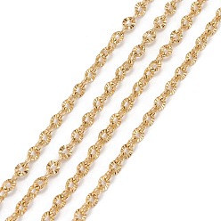 Золотой Ионное покрытие (ip) 304 кабельные цепи из нержавеющей стали, с катушкой, пайки, , золотые, 2x1.8x0.3 мм, около 32.8 футов (10 м) / рулон