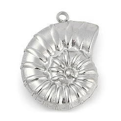 Нержавеющая Сталь Цвет 304 подвески из нержавеющей стали, очарование раковины, цвет нержавеющей стали, 20.5x15x4 мм, отверстие : 1.5 мм