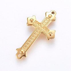 Golden 304 Stainless Steel Links connectors, Cross, Golden, 30x16.5x2mm, Hole: 1.2mm