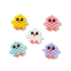 Mixed Color Handmade Japanese Seed Beads, Loom Pattern, Chick, Mixed Color, 9x10x2mm