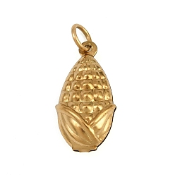 Corn 304 подвески из нержавеющей стали, ионное покрытие (ip), реальный 18 k позолоченный, с целью перехода в кольце, кукуруза, 19x10x6.5 мм, отверстие : 3 мм