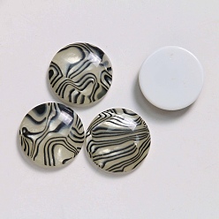 Круглые Кабошоны из смолы, с полосой, чёрные, круглые, 23.5x5.5 мм