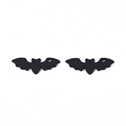 Черный Подвески из сплава , без кадмия и без свинца, окрашеные, Хэллоуин тема, летучая мышь, чёрные, 9x24.5x1 мм, отверстие : 1.2 мм