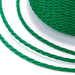 Dark Sea Green Round Waxed Polyester Cord, Taiwan Waxed Cord, Twisted Cord, Dark Sea Green, 1mm, about 12.02 yards(11m)/roll
