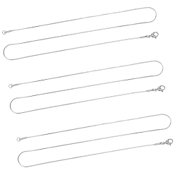 Stainless Steel Color Classic Plain 304 Stainless Steel Snake Chain Necklaces, Stainless Steel Color, 17.7 inch(45cm), 0.8mm, 10pcs/box