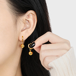 Золотой Граненые круглые серьги-кольца из нержавеющей стали, золотые, 304 мм