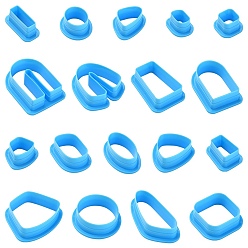 Deep Sky Blue ABS Plastic Cookie Cutters, Geometrical Shape, Deep Sky Blue, Package Size: 200x110x25mm