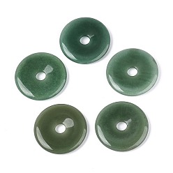 Зеленый Авантюрин Естественный зеленый авантюрин большие кулоны, подвески в виде пончиков/пи-дисков, 49~50.5x6.5~8 мм, отверстие : 9~11 мм