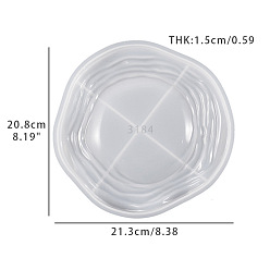 Flat Round Cup Mat Silicone Molds, Resin Casting Coaster Molds, For UV Resin, Epoxy Resin Craft Making, White, Flat Round, 208x213x15mm
