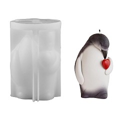 Пингвин Силиконовые формы для свечей своими руками, формы для литья смолы, для уф-смолы, изготовление ювелирных изделий из эпоксидной смолы, белые, пингвин, 59x88 мм