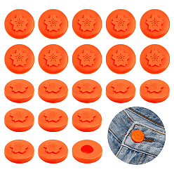 Шоколадный Силиконовые накладки на пуговицы для джинсов, круглый с сакурой, цвет шоколада, 19x6 мм, внутренний диаметр: 8 мм