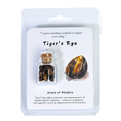 Tiger Eye Natural Tiger Eye Wishing Bottle Display Decorations, Reiki Energy Balancing Meditation Love Gift, Package Size: 95x95mm
